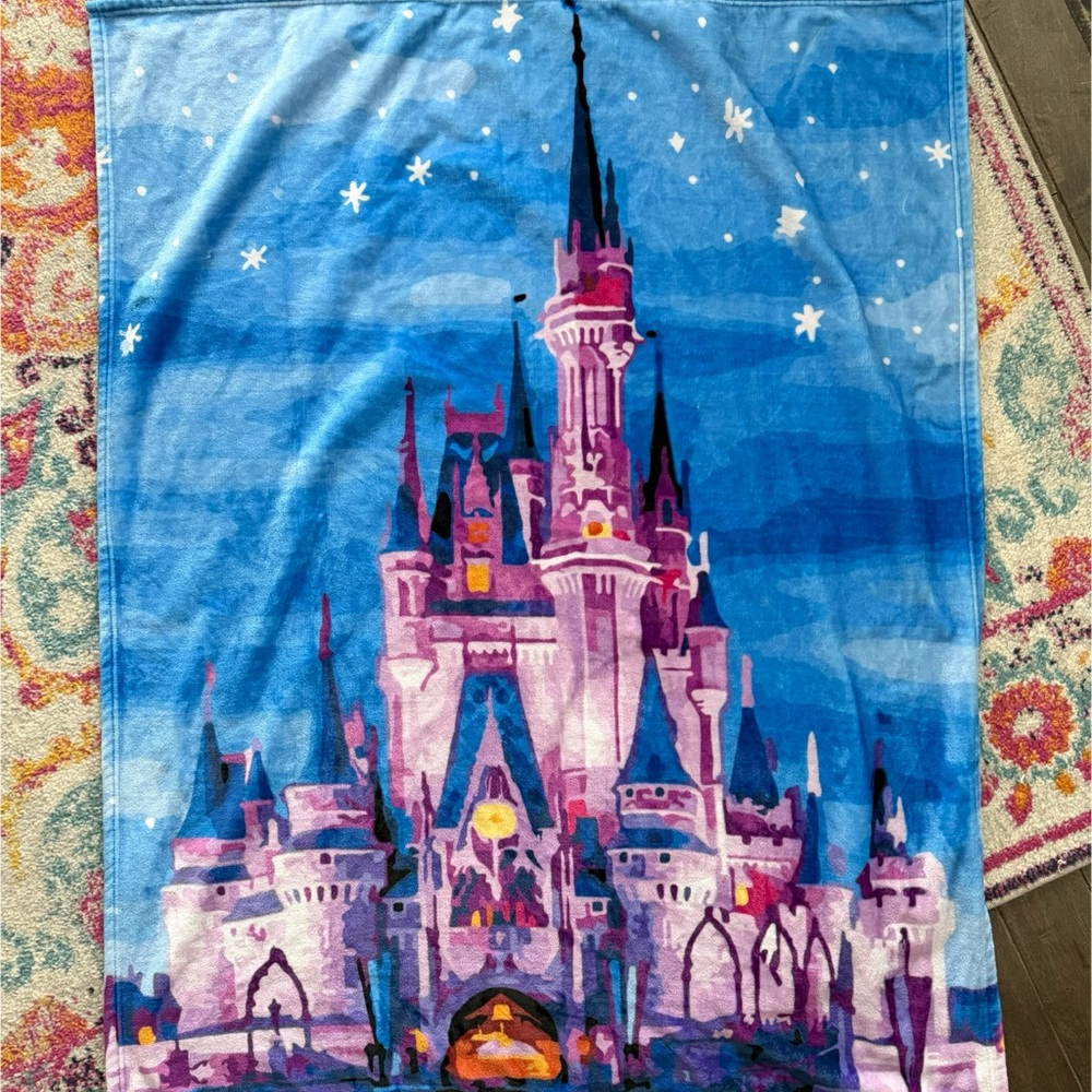 Magical Castle Blue and Purple Throw Blanket